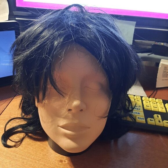 NEW ! Long Hair 16 inch Curly Wig Black
